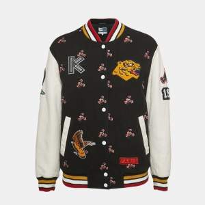 Kenzo Memento Collection Black Wool Patched Varsity Jacket S