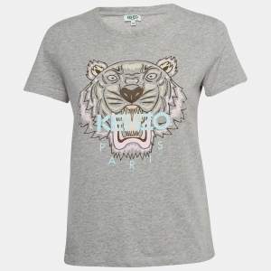 Kenzo Grey Classic Tiger Print Cotton Knit Crew Neck T-shirt M