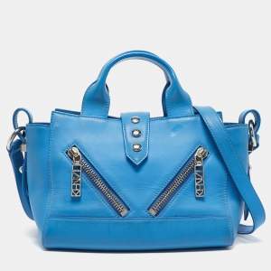 Kenzo Blue Marine Leather Mini Kalifornia Tote