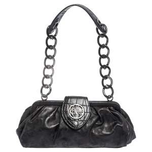 مملوكة مسبقًا Kenzo Black Leather Frame Pochette Bag