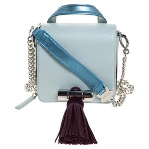 Pre Owned Kenzo Tri Color Leather and Suede Mini Sailor Chain Top Handle Bag