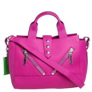 Pre Owned Kenzo Pink Gommato Leather Kalifornia Tote