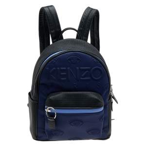 Kenzo Black/Blue Leather And Neoprene Kombo Backpack