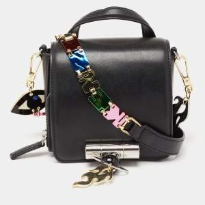 Pre Owned Kenzo Black Leather Sailor Top Handle Bag