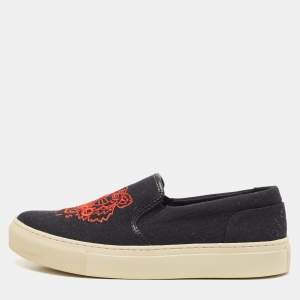 Kenzo Black Canvas Slip On Sneakers Size 37