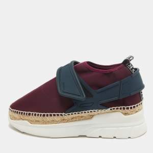 Kenzo Purple/Navy Blue Nylon K Elastic Espadrille Sneakers Size 39