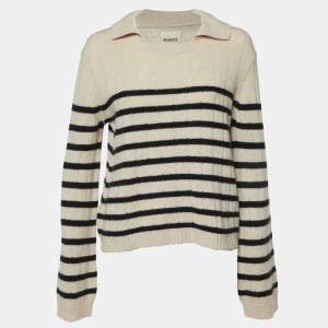 Khaite Beige Stripe Cashmere Sweater M
