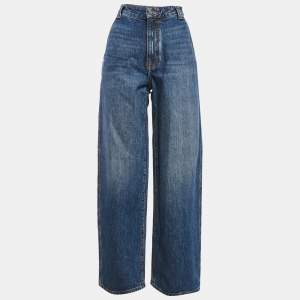 Khaite Blue Washed Denim Wide-Leg Jeans S Waist 26"