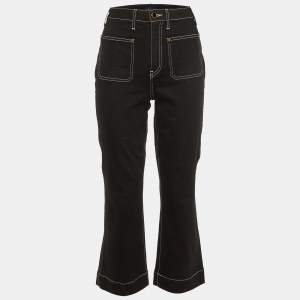 Khaite Black Denim Contrast Stitch Detail Jeans M/Waist 29.5"