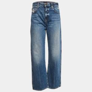 Khaite Blue Faded Denim Straight Leg Jeans S Waist 29"