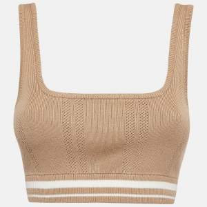 Kith Beige Patterned Rib Knit Crop Top S