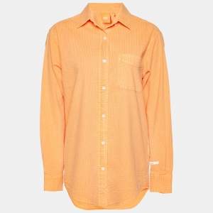 Kith Orange Cotton Seersucker Ora Button Down Shirt XS