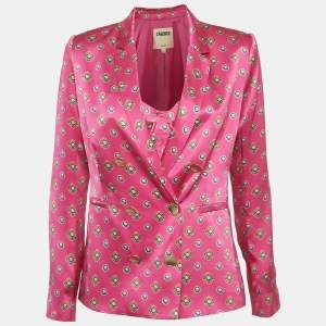 Pre Owned L'agence Print Print Silk Colin Blazer Set XS/S