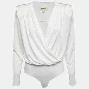 L'Agence White Jersey Wrap Effect Kallie Bodysuit M
