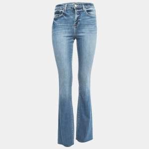 L'Agence Blue Stretch Denim Flared Jeans S Waist 26"