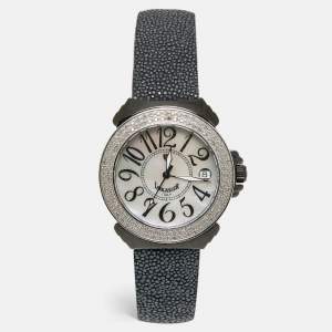 Pre Owned Lancaster Mother of Pearl Diamond PVD Coated Stainless Steel Stingray  Ref.0226L  Women's Wristwatch 36 mm