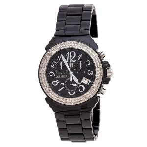 Lancaster Black Ceramic Stainless Steel Ref.0285 Women's Wristwatch 39 mm
