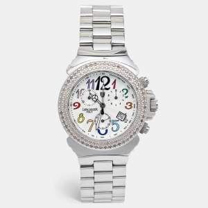 Lancaster Silver Stainless Steel Diamond Ref.0226 Women's Wristwatch 38 mm