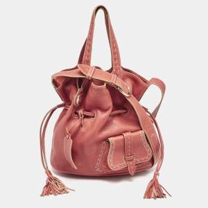 Lancel Red Leather Premiere Flirt Bucket Bag