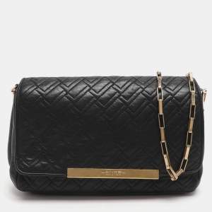 Pre Owned Lancel Black Quilted Leather Chain Shoulder Bag