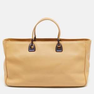 مملوكة مسبقًا Lancel East-West Tan Leather Zipped Tote