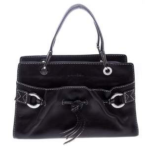 Lancel Dark Purple Leather Tote