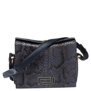 Lancel Blue Python Pia Shoulder Bag