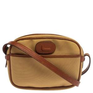 Lancel Beige/Brown Canvas And Leather Crossbody Bag