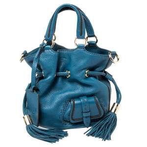 Lancel Blue Leather Premier Flirt Bucket Bag