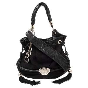 Lancel Black Fabric and Leather Le Brigitte Bardot Hobo