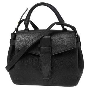 Lancel Black Grained Leather Small Charlie De Lancel Top Handle Bag