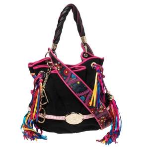 Lancel Multicolor Fabric And Leather Collectible Edition 753 of 888 Bardot Bucket Bag