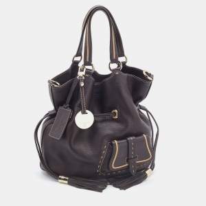 Lancel Dark Brown Leather Premier Flirt Bucket Bag