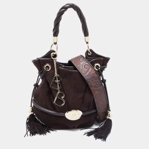 Lancel Brown Suede and Leather Le Brigitte Bardot Hobo