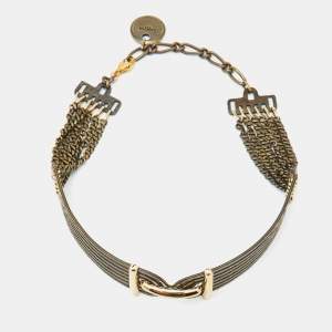 Lanvin Gold Tone Choker Necklace