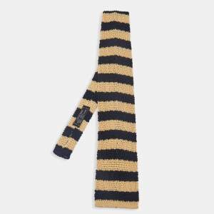 Lanvin Beige/Black Silk Knit Tie