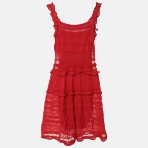 Lanvin Red Knit Knee-Length Dress TL