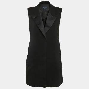 Lanvin Black Wool Sleeveless Coat L