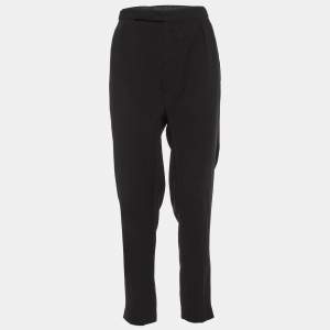 Lanvin Black Crepe Tapered Trousers M