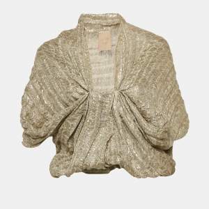 Lanvin Gold Lurex Knit Drape Style Top M
