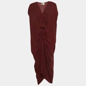 Pre Owned فستان لانفان ميدي كريب بوردو دريبيه مجمع متوسط