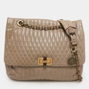 Lanvin Beige Quilted Leather Happy Shoulder Bag