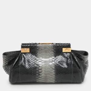 Lanvin Black/Grey Python Clutch