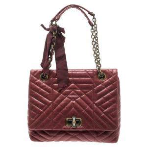 Pre Owned Lanvin Red Leather Medium Happy Classic Shoulder Bag