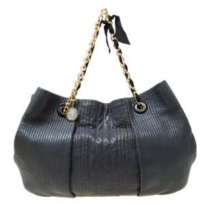 Pre Owned Lanvin Dark Grey Leather Amalia Hobo