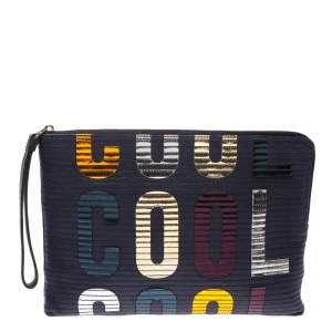 Lanvin Blue Leather Cool Clutch