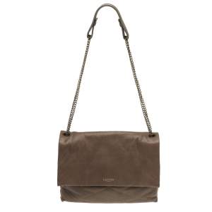 Pre Owned Lanvin Light Brown Leather Sugar Flap Shoulder Bag