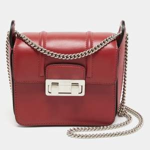 Pre Owned Lanvin Red Leather Flap Crossbody Bag