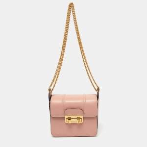 Lanvin Pink Leather Flap Crossbody Bag