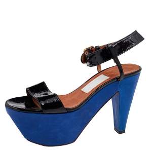 Lanvin Patent Leather Ankle Strap Sandals Size 38